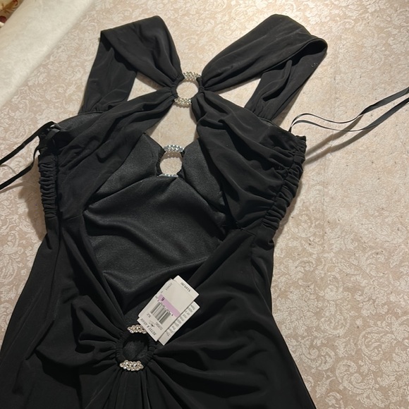 Betsy & Adam ~ new ~ Rhinestone Black Maxi Dress Evening Gown in size 6 - Picture 12 of 16